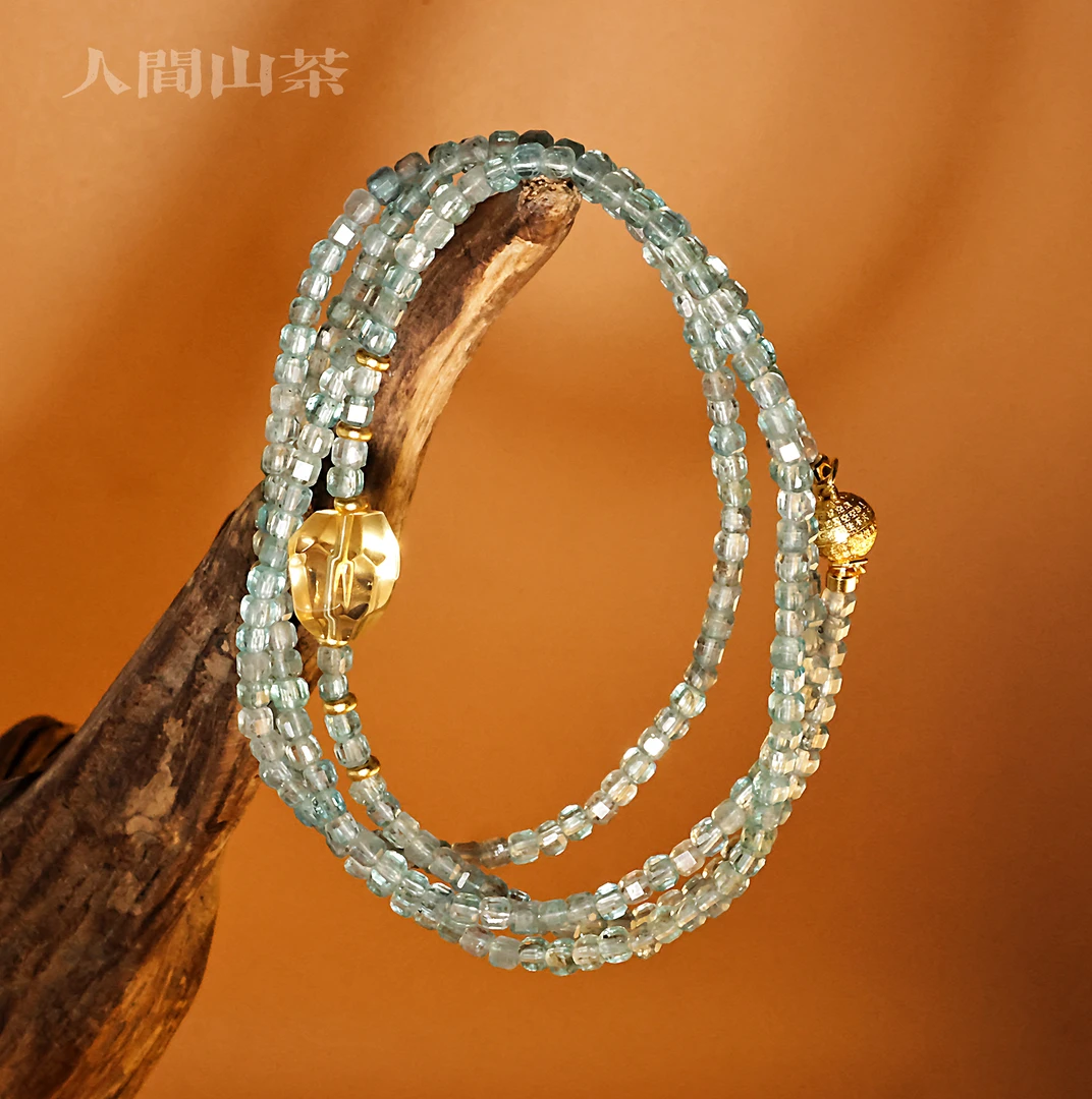 人间山茶 C7-2466 蓝磷灰项链