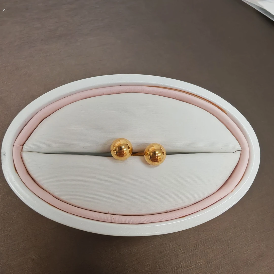 SUNFEEL/赛菲尔【三店】投资工艺金足金亮面豆豆耳钉HR010613-2