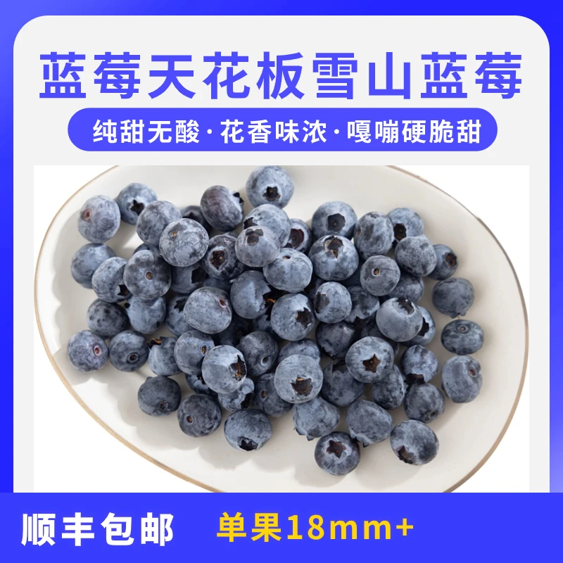 【纯甜花香味浓】云南星莓雪山蓝莓4盒8盒12盒装单盒125g