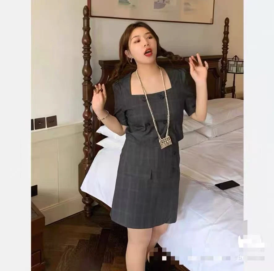 绝绝子正妹气质套组方领短款小西装套装女时髦短裙b19-10
