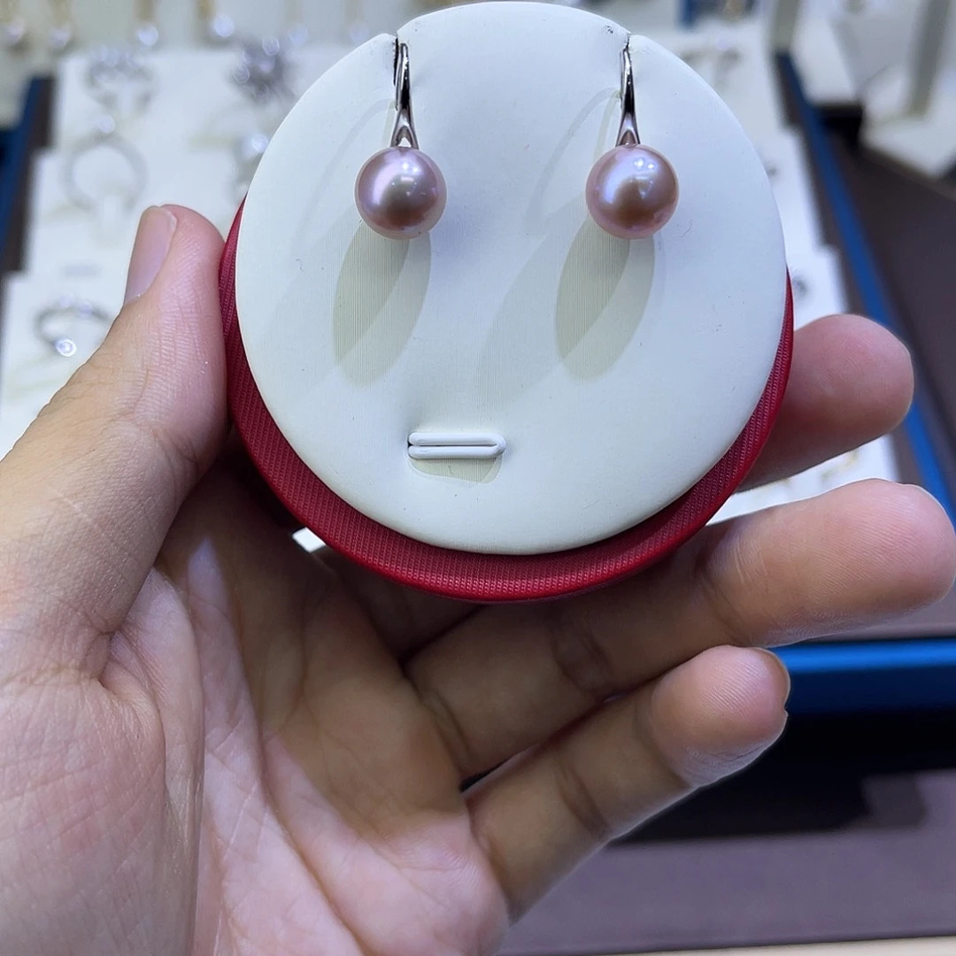 银S925镶嵌耳饰淡水珍珠