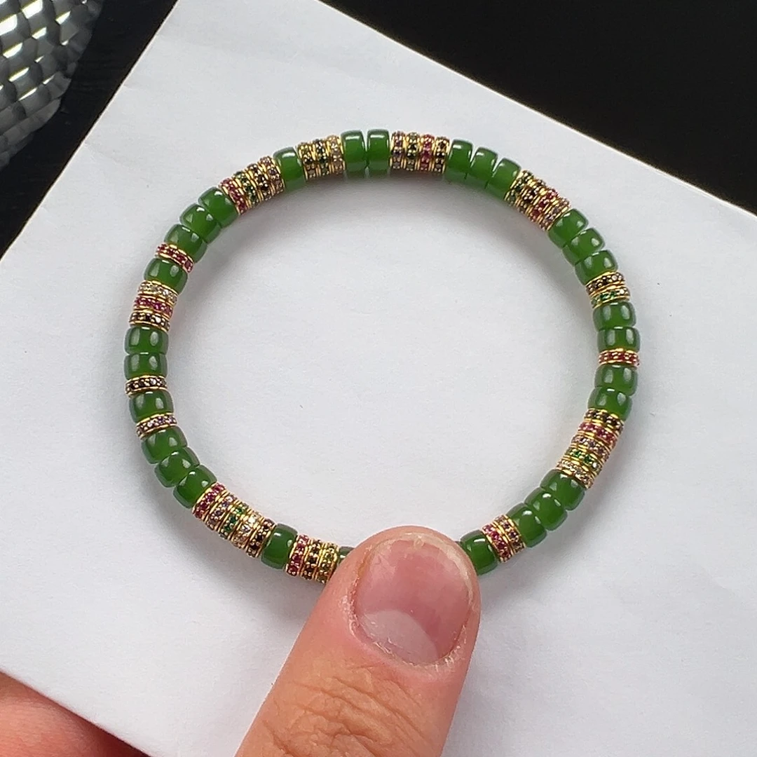 和田玉未镶嵌手链卡6mm