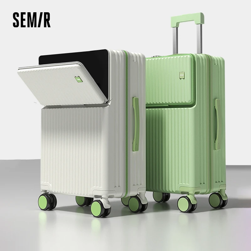 Semir/森马前开口大容量前开盖行李拉杆箱登机行李箱轻便旅行箱