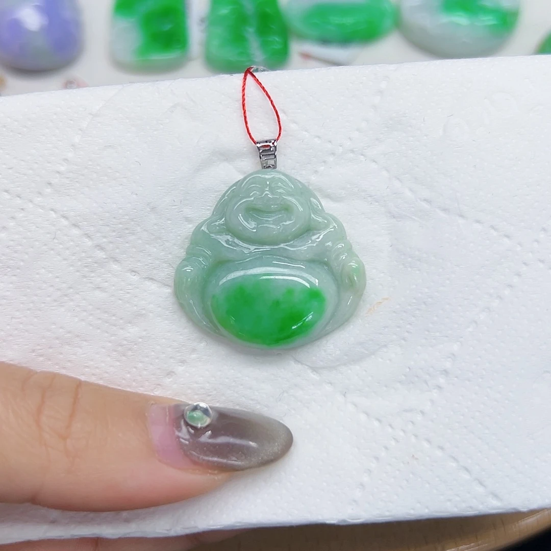 翡翠颈饰18K金镶嵌天然Ａ货翡翠