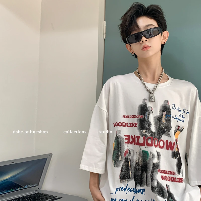 男童短袖t恤潮牌2025新款中大童夏季纯棉体恤儿童童装大童薄款潮t