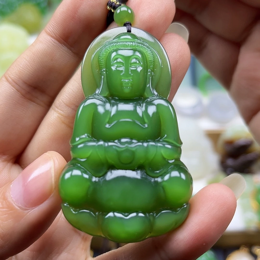 和田玉未镶嵌颈饰猫眼