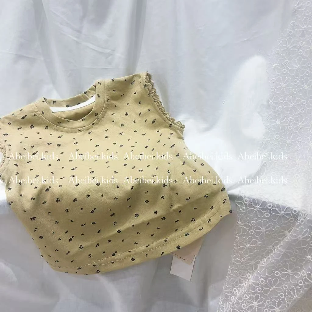 F7【甜久yumi碎花背心18837】童装无袖