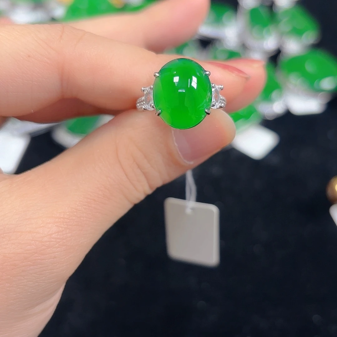 翡翠银S925镶嵌吊坠(不含链)