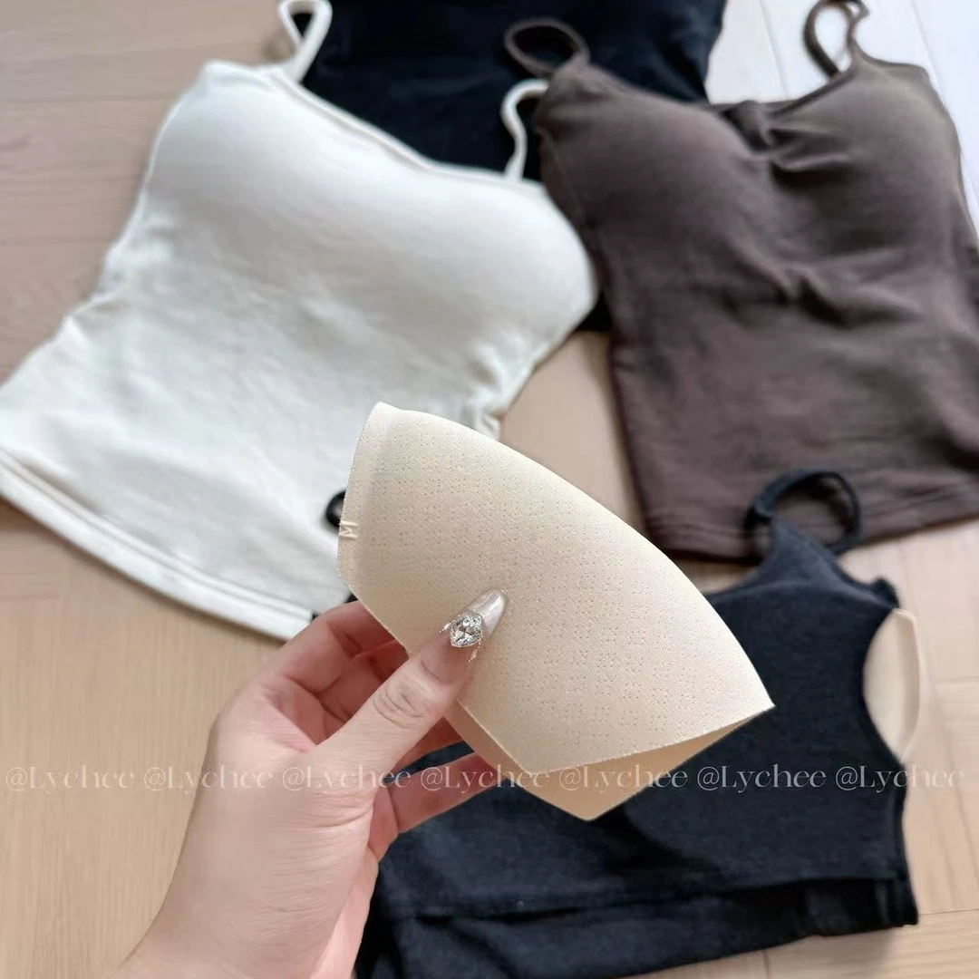 秋冬女款美背吊带背心带胸垫一体透气修身显瘦内搭外穿