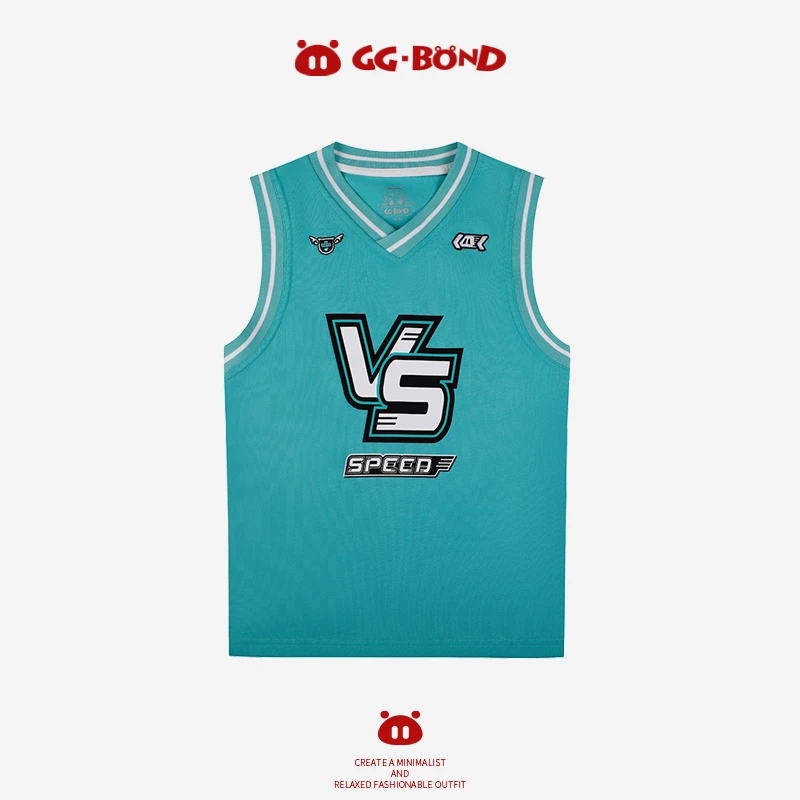 GGBOND/猪猪侠童装2025新款V领儿童背心纯棉无袖T恤时尚男童上衣