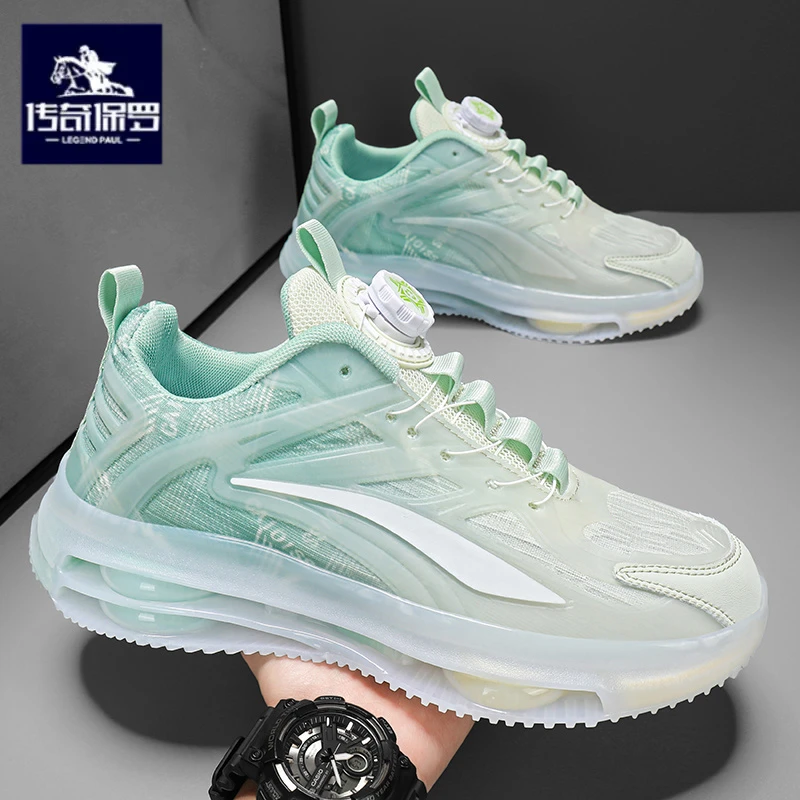 传奇保罗正版男鞋2025冬季青少年跑步运动休闲厚底增高白色老爹鞋