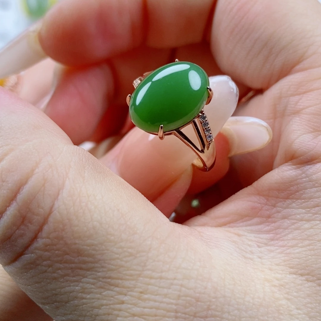 银S925镶嵌戒指和田玉