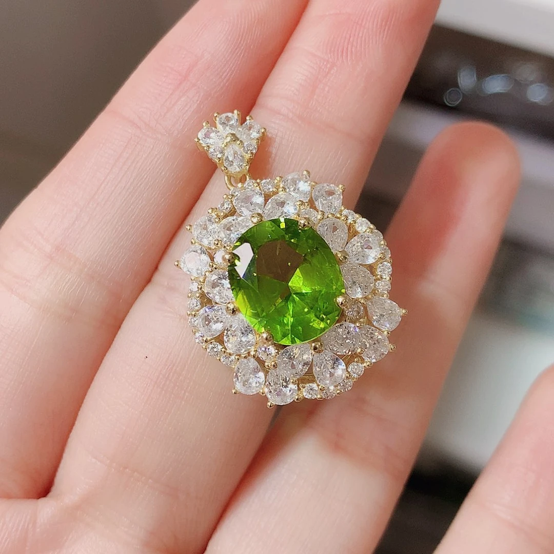 颈饰银S925镶嵌橄榄石