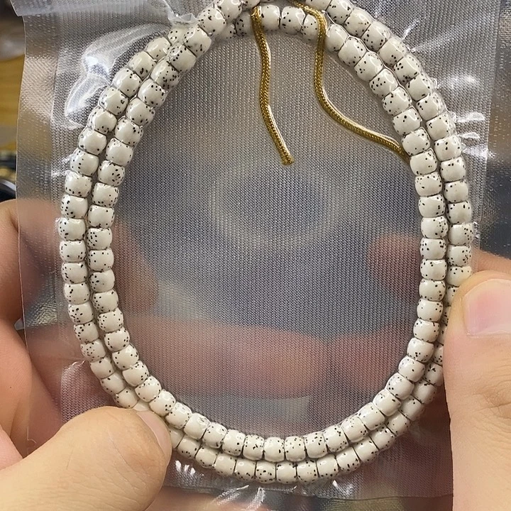 手串星月菩提原生态原白河豚108