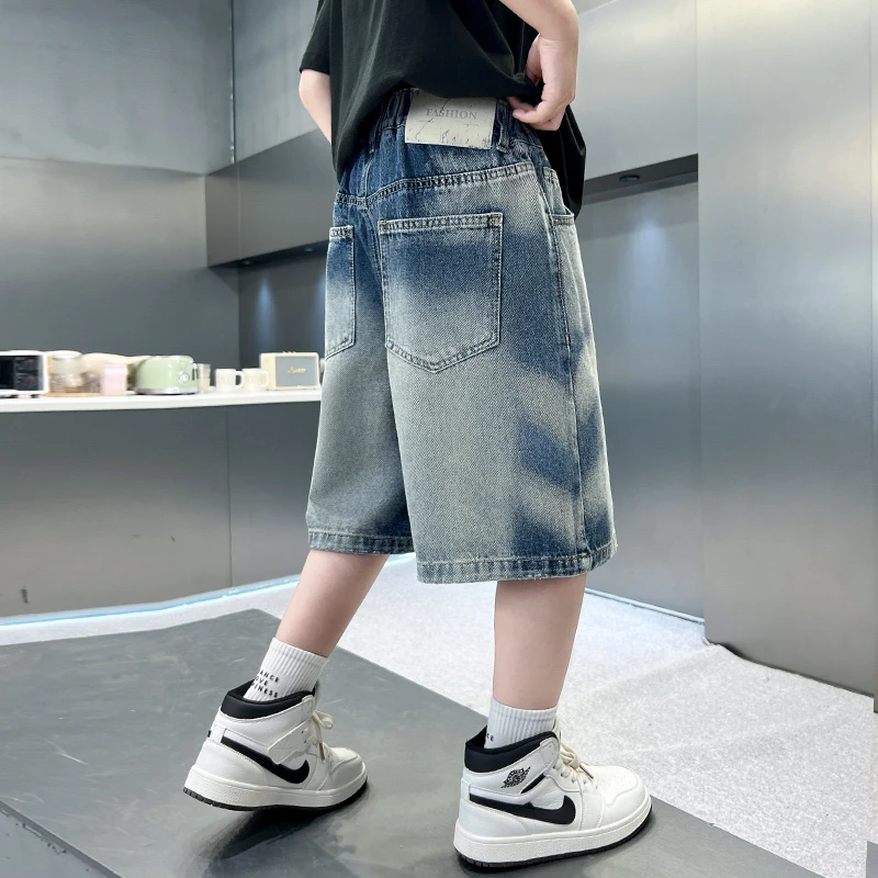 男童夏季牛仔短裤2025新款夏装中大儿童男孩夏款五分裤痞帅休闲潮