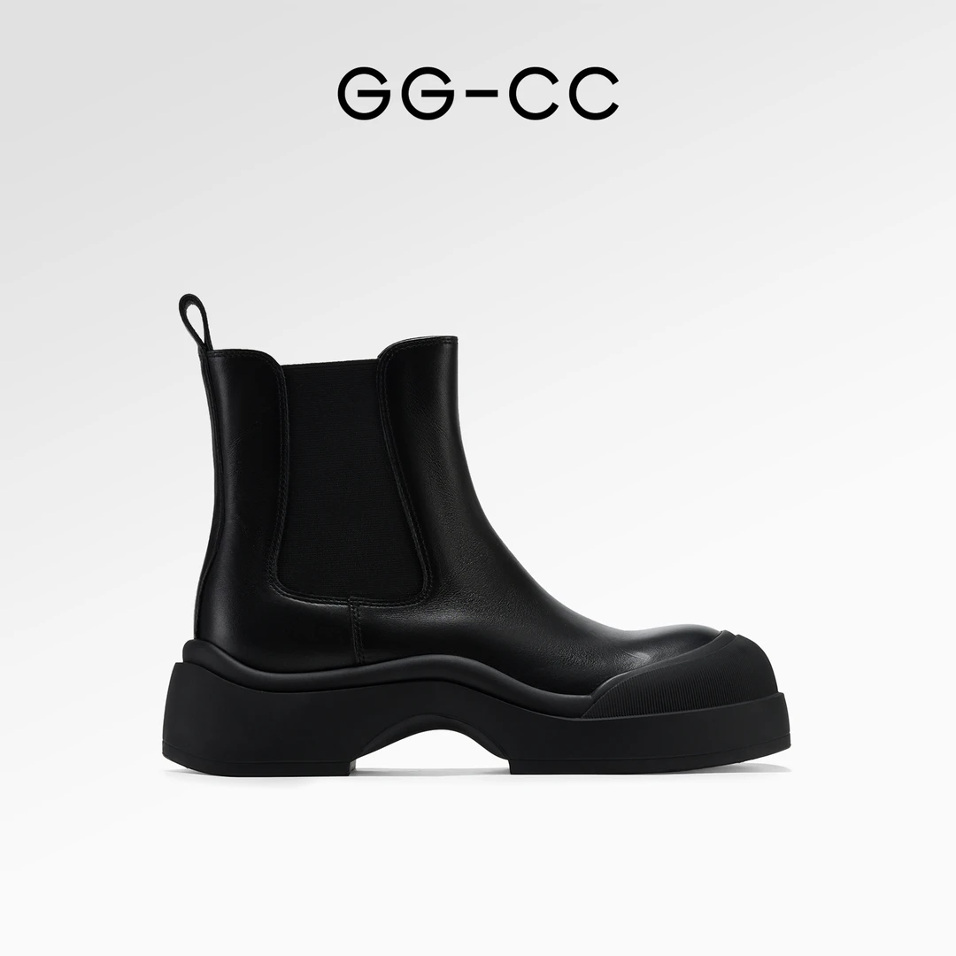 【达人专属】GG-CC黄昏假日厚底英伦风切尔西靴烟筒靴子短靴女1508