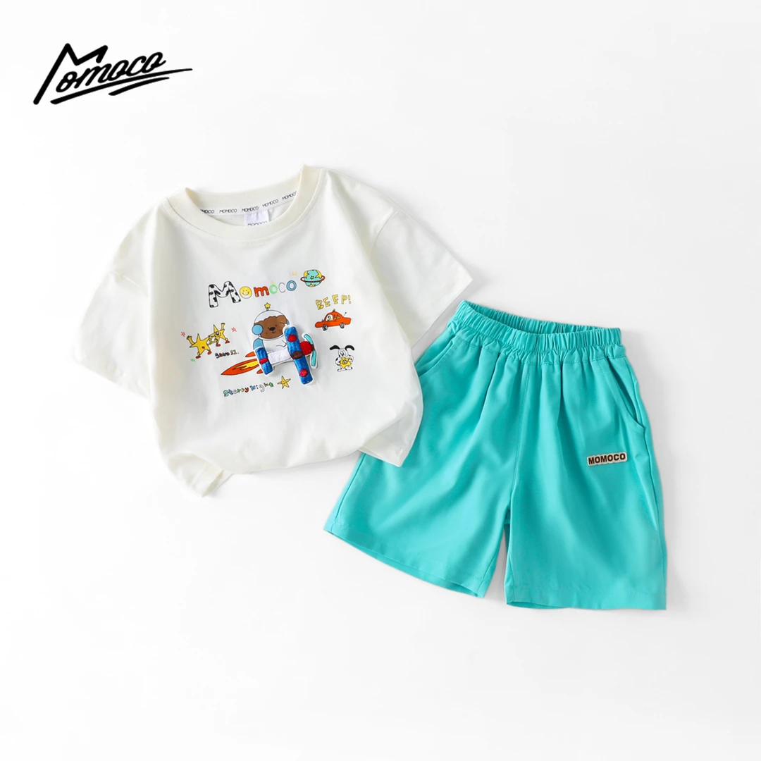 MOMOCO夏季男童韩版立体小飞机玩偶套装薄款两件套77220580001