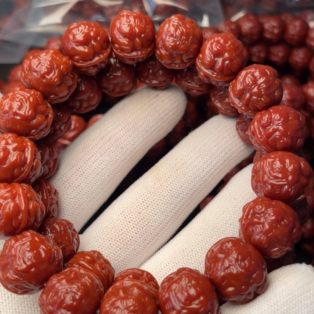 愚***猴头核桃手串蟾王