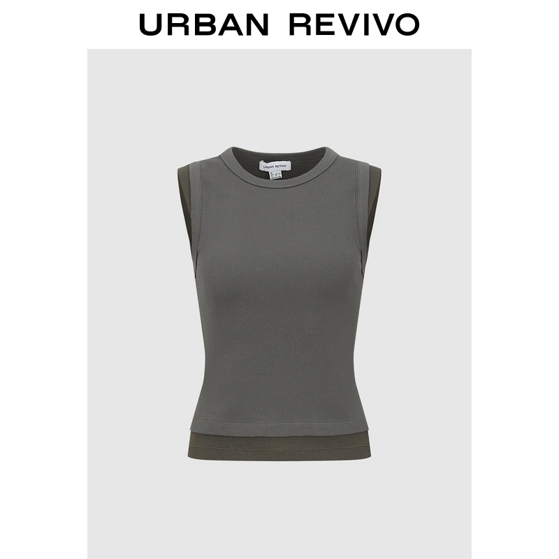 UR2025秋季新款女装休闲撞色拼接百搭无袖背心UYV450268