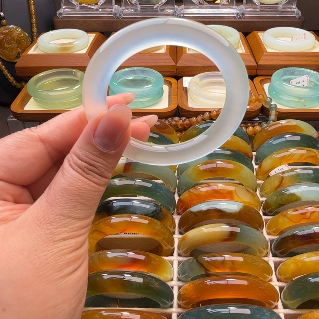 蛇纹石玉未镶嵌手镯54-56