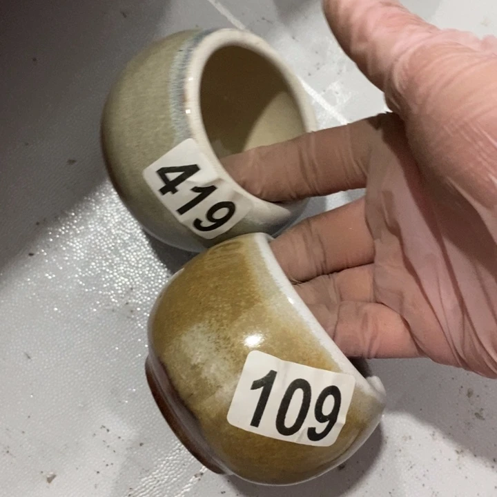 Q***瓷片磁州窑研究所杯子一对微瑕疵