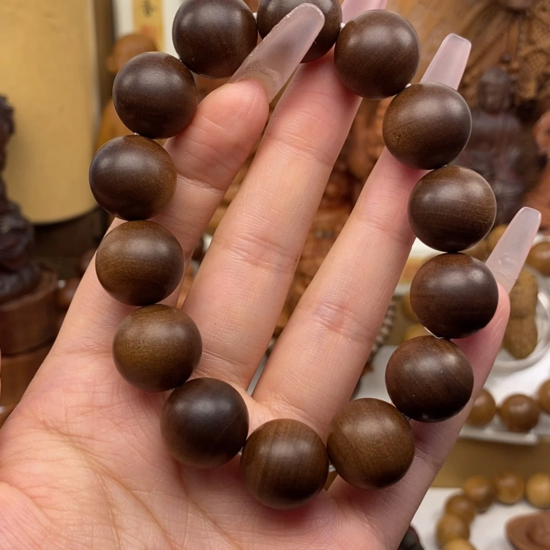 檀香木手串/手链迈索尔老山檀香黑肉树心料1.6奶香