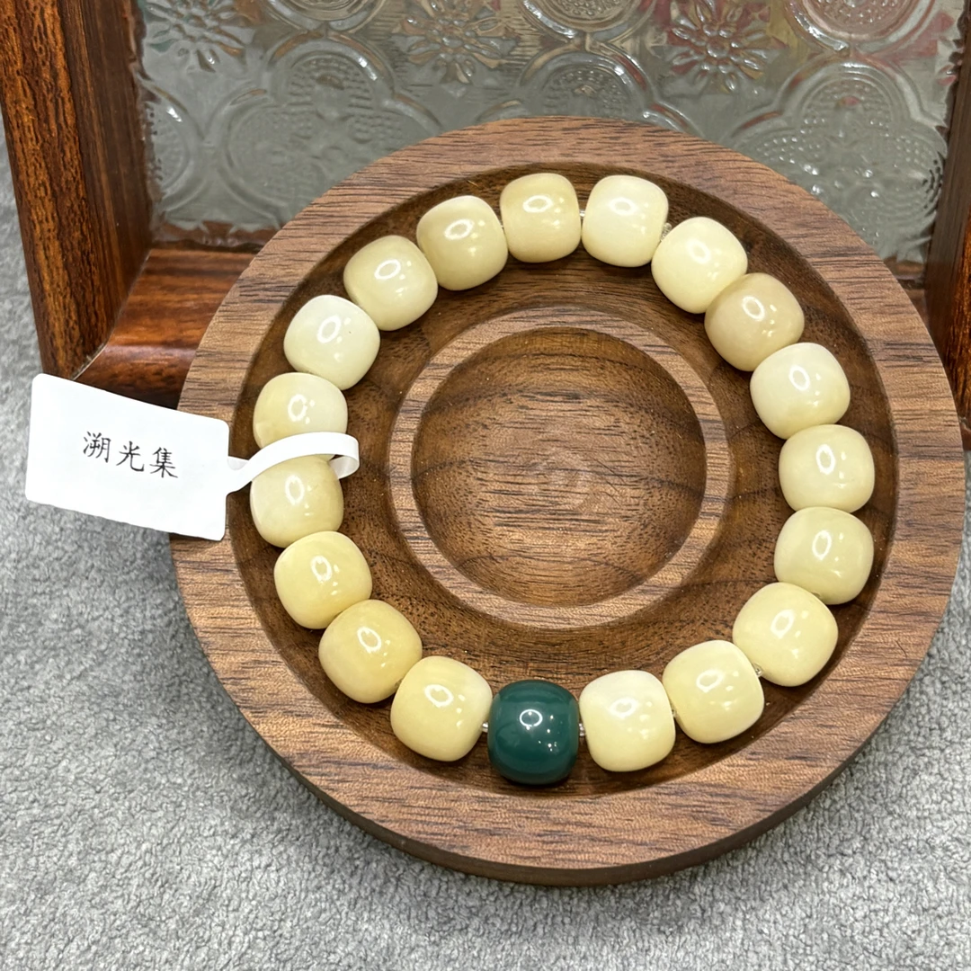 白玉菩提松石手串16-17