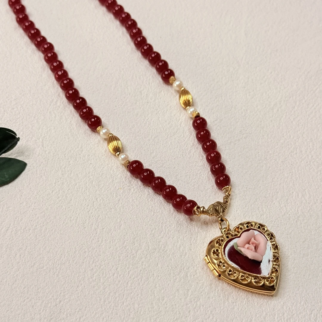 铜合金琉璃项链 【六六中古】孤品复古精美项链th9835链长39