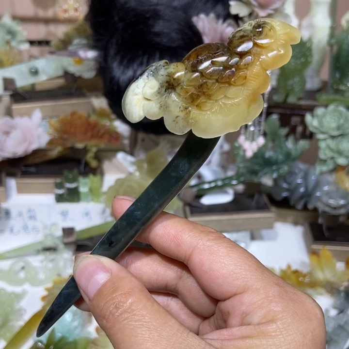 蛇纹石玉未镶嵌发饰