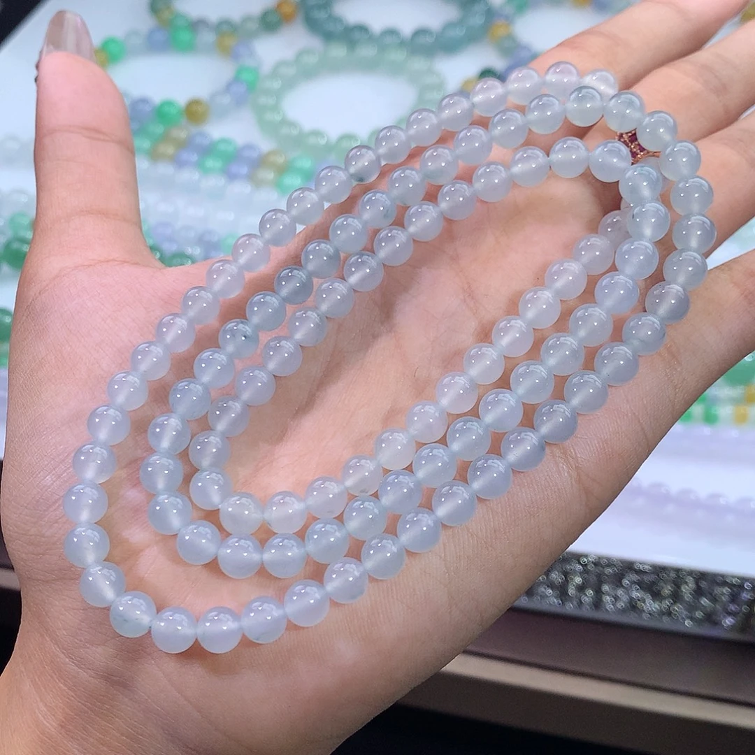 翡翠未镶嵌手链冰种晴水飘花项链