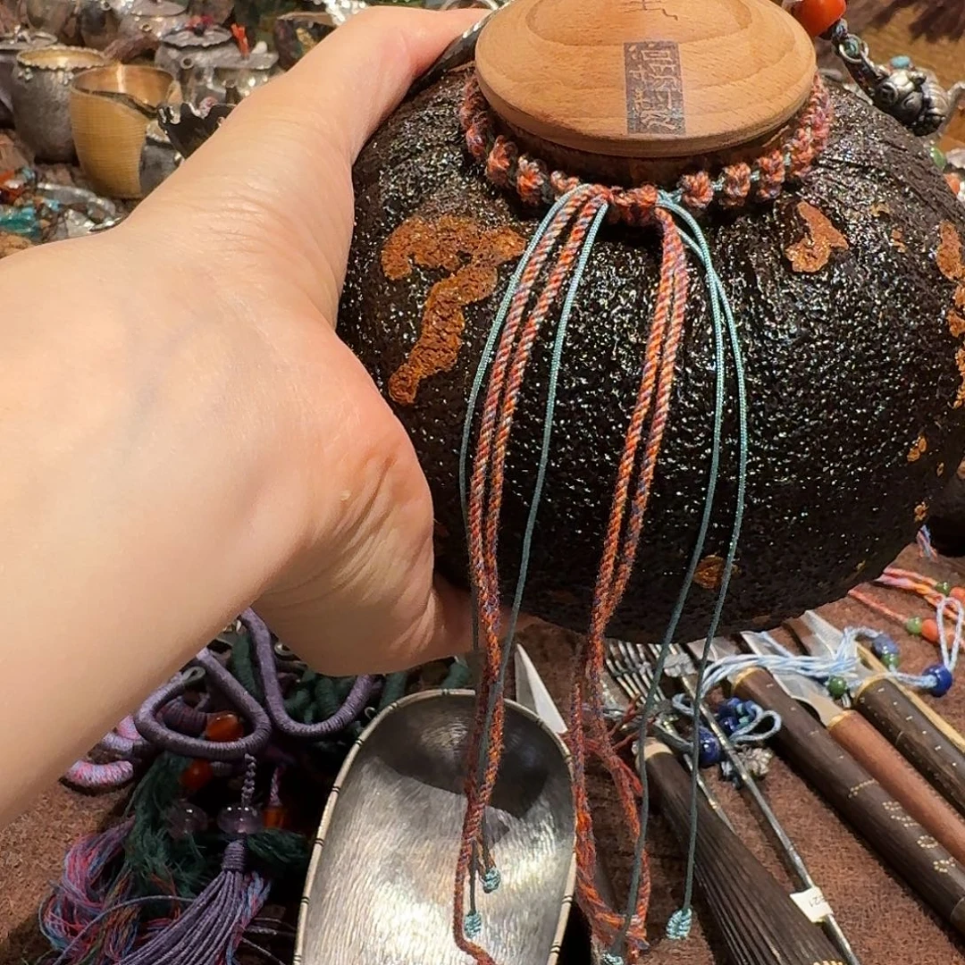 #***i银耙子➕柚子金斑茶叶罐加茶勺