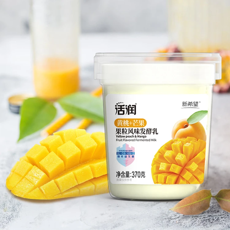 新希望白帝草莓桑葚/芒果黄桃大果粒风味牛奶370g