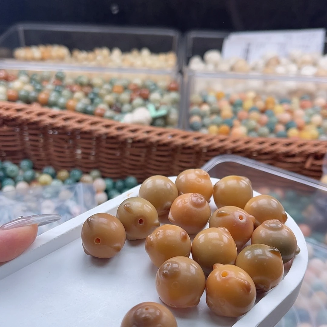 白玉菩提吊坠水**贝b微瑕19mm/15颗