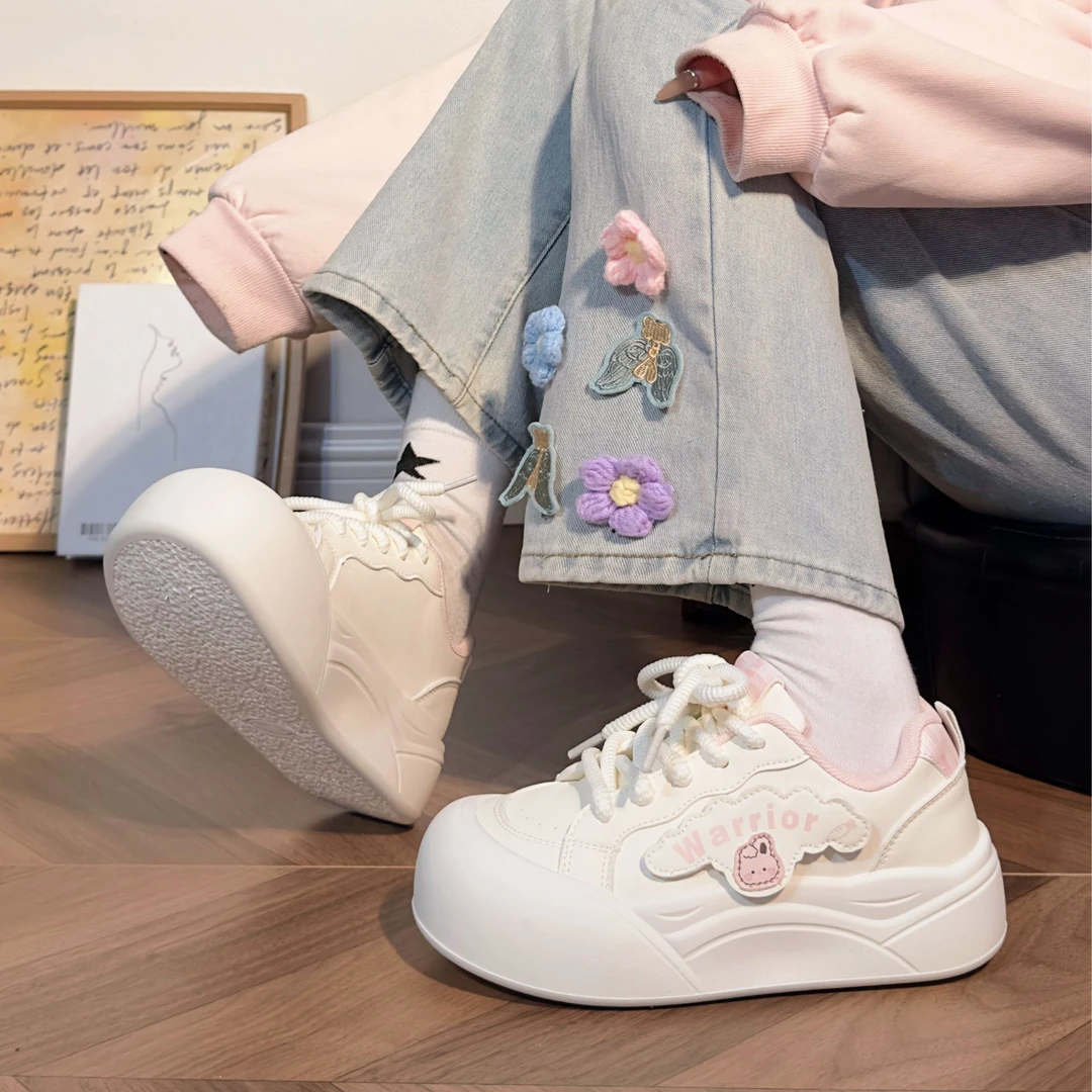 回力奶呼呼日系泡芙鞋春秋新款厚底小众百搭可爱兔兔休闲运动板鞋