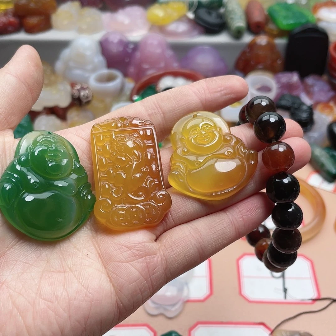 玛瑙/玉髓颈饰合金卡****搭