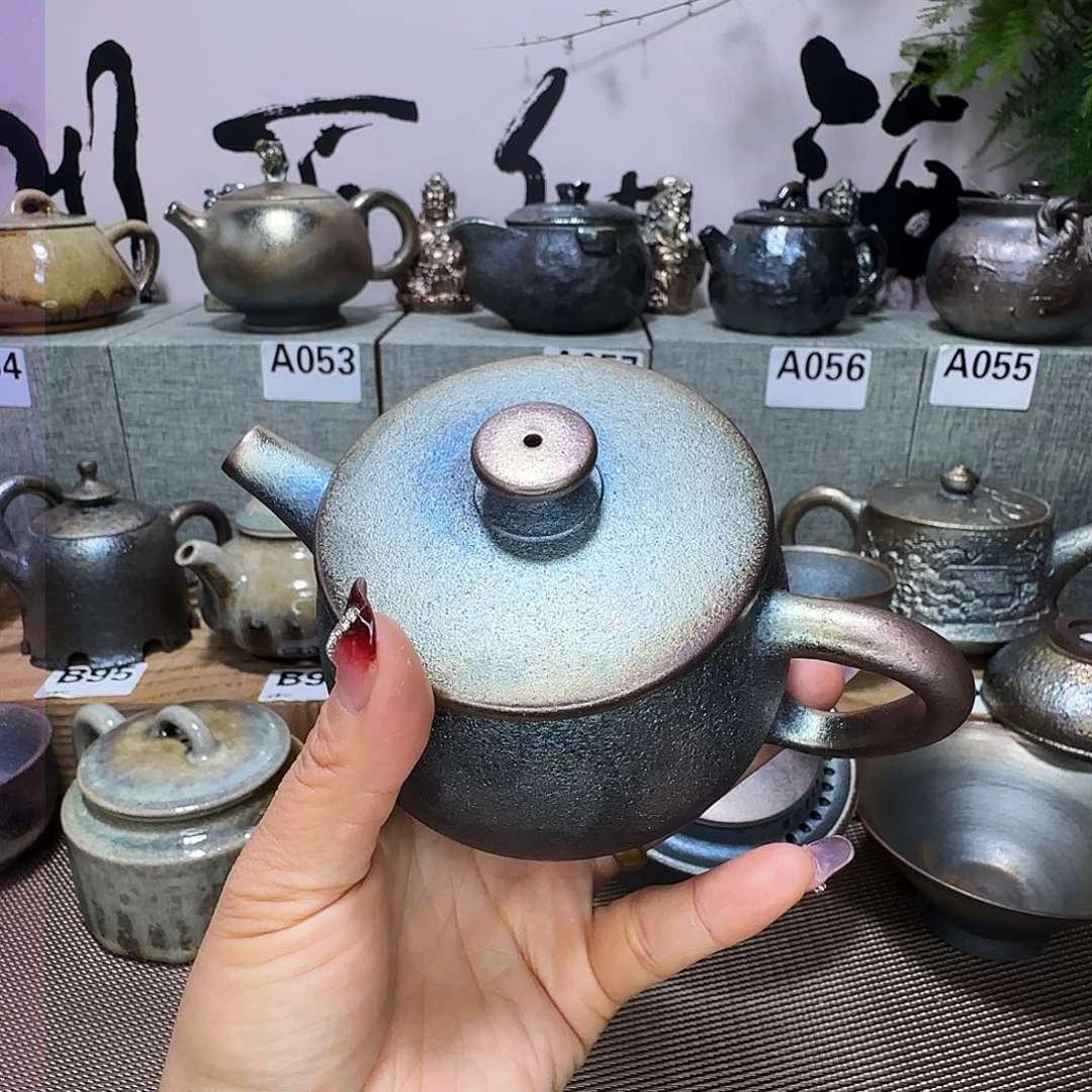 壶有*鱼建水紫陶柴烧壶微瑕