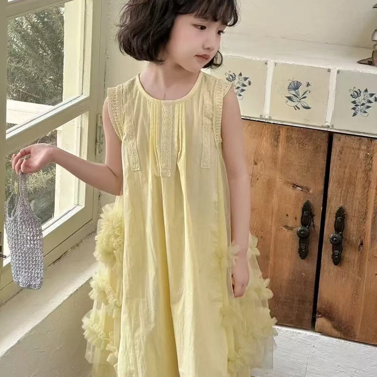 （连衣裙）女童连衣裙夏装裙子2025新款夏装网红中大童儿童装上衣