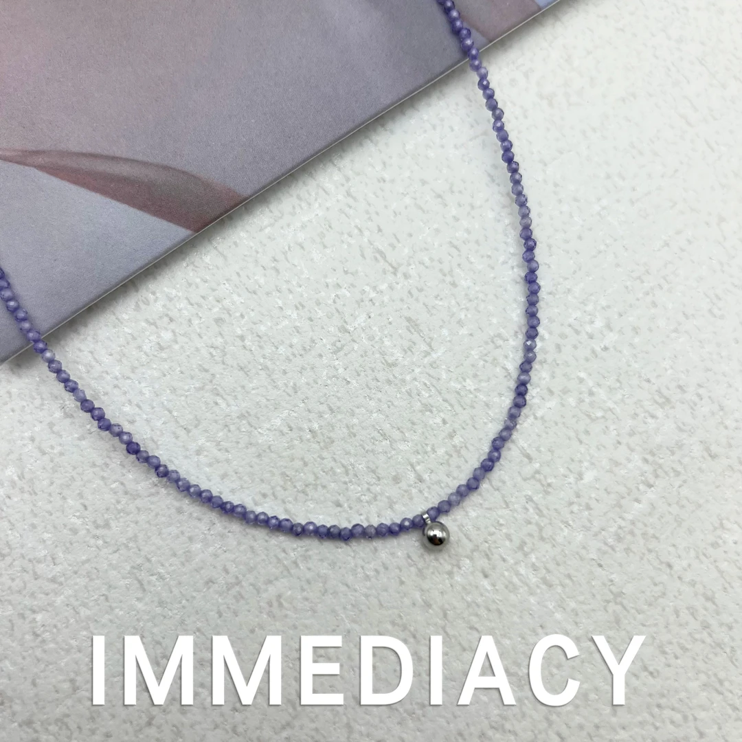 铜合金项链 时尚精美紫色珠珠项链～BS062