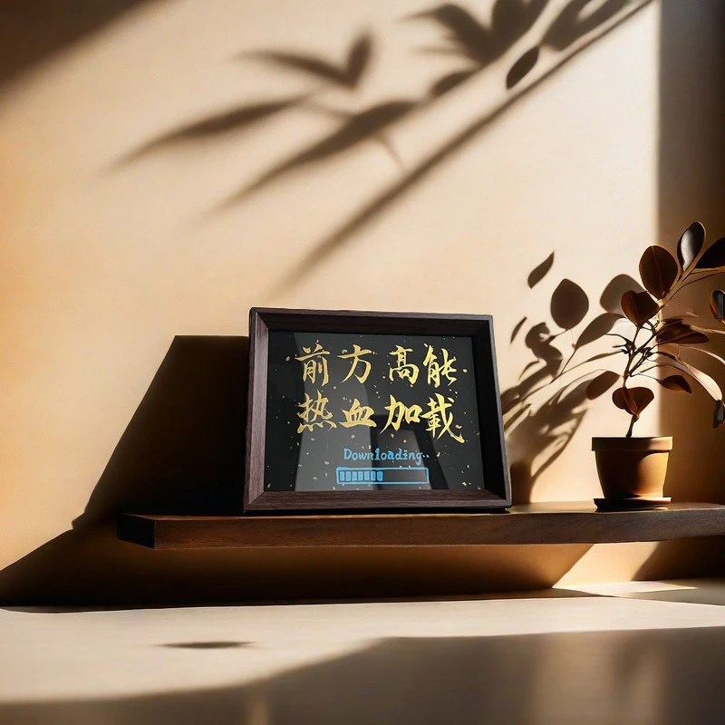 “前方高能热血加载”创意新中式复古办公桌摆件工艺品送自己送朋友