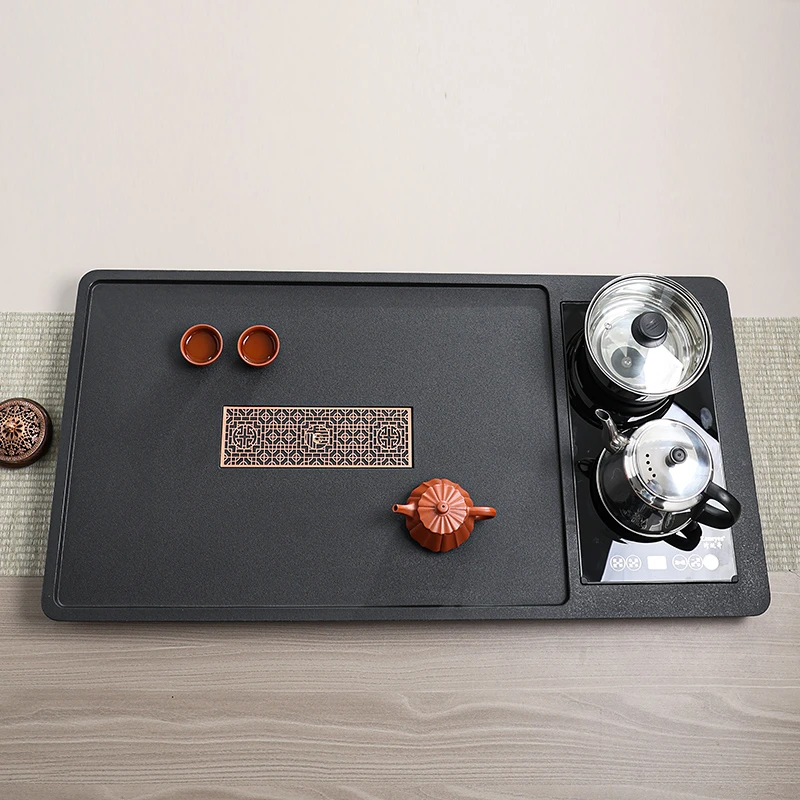 【长风】合成乌金石茶盘茶台烧水一体大号乌金石茶台茶盘家用
