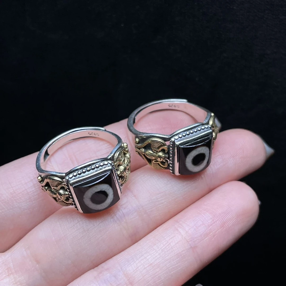 【曹祖贤推荐】TC41017-S925银镶嵌玛瑙戒指（一眼）多样性发其一-