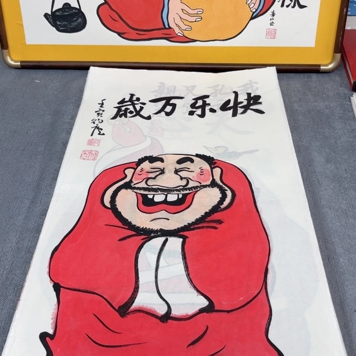 国画手绘禅意画一物一拍