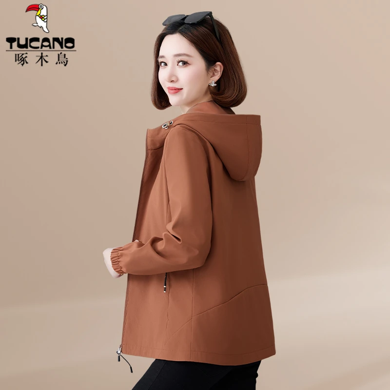 啄木鸟春秋外套时尚新款今年流行爆款中年女装妈妈休闲夹克上衣女