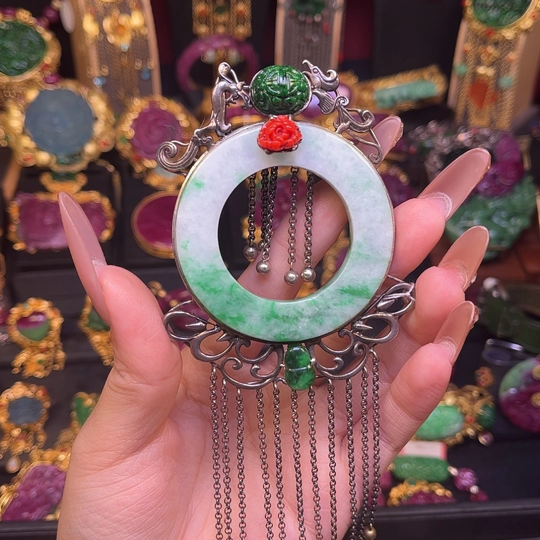 翡翠银S925镶嵌颈饰