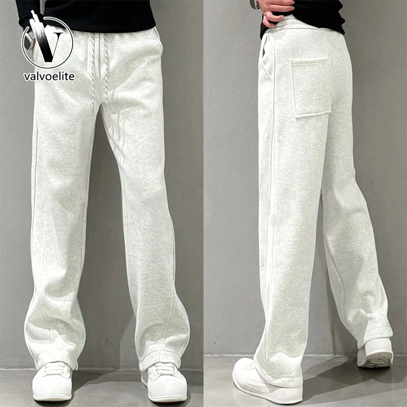 VALVOELITE男士休闲裤秋季新款简约风纯色男士秋季宽松伞兵冲锋裤