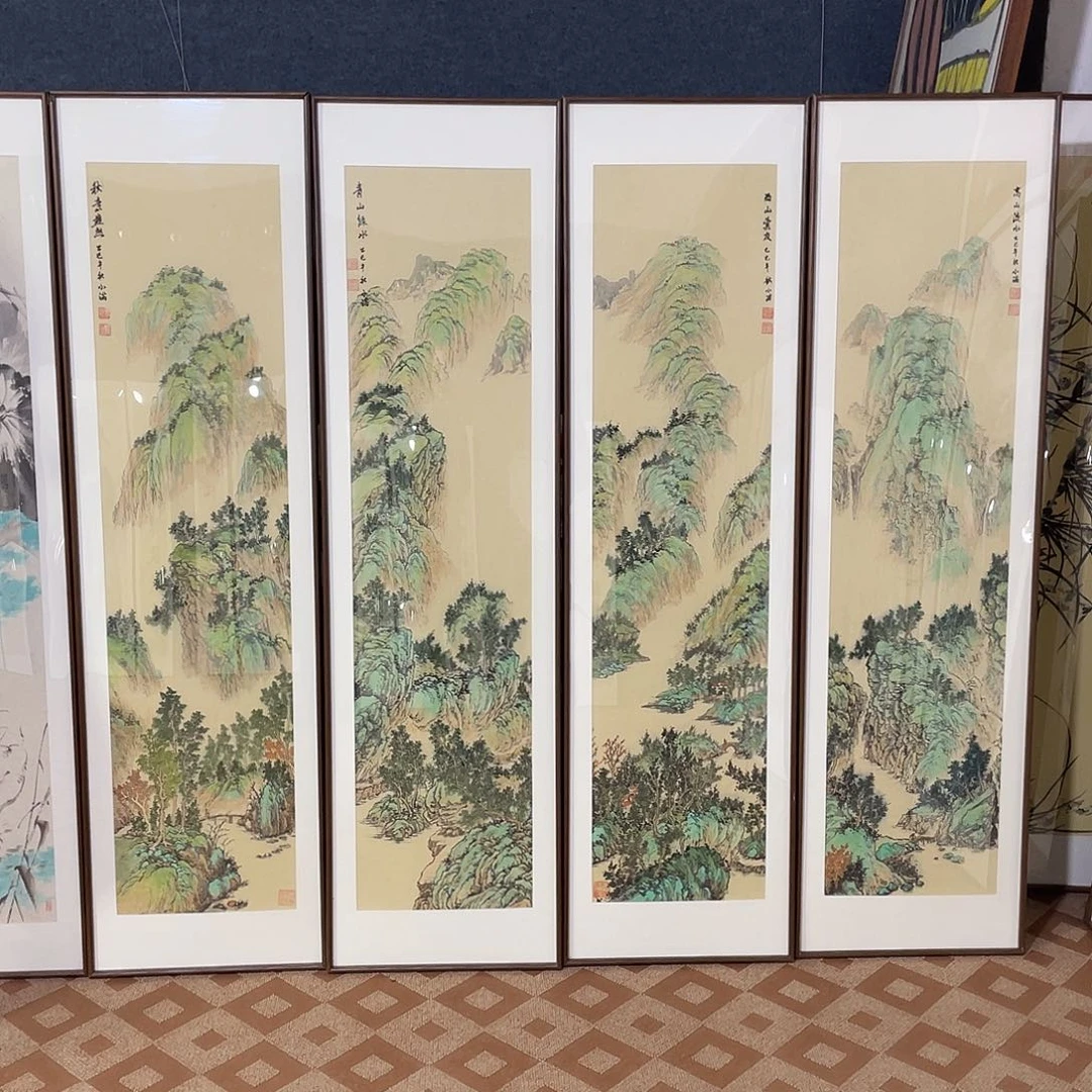 国画手绘画作品带框