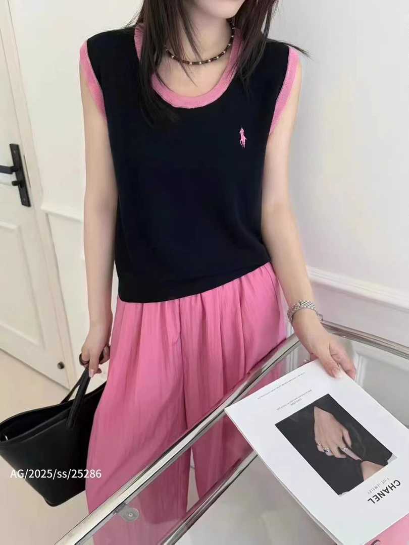 欧洲站乌衣轩夏季新款刺绣针织背心女