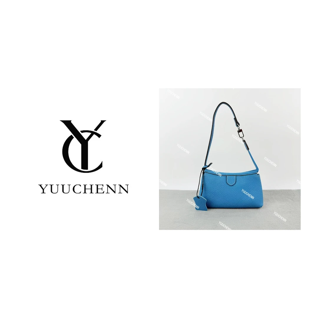 YUUCHENN/马户家同款【腋下包】18cm进口牛皮 海妖蓝 HH6009