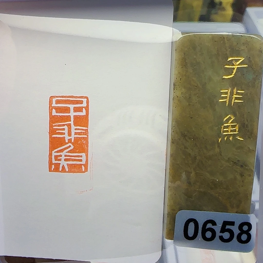寿山石印石如*子非鱼1×2