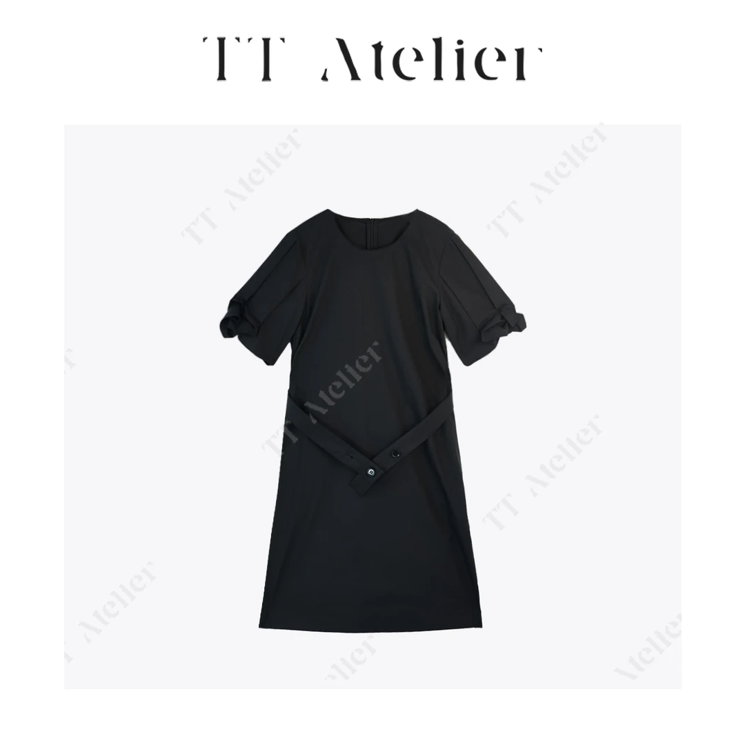 TT设计师【彼岸花】小众衣服百搭显瘦中长款短袖连衣裙TT190235